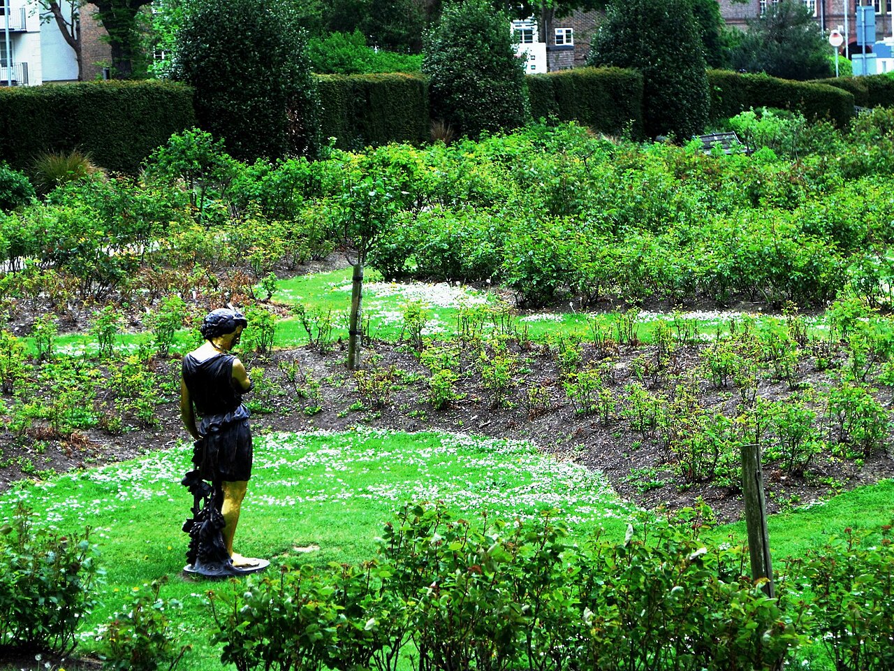 Rose garden in Preston Park, Brighton, the largest free public park in the city